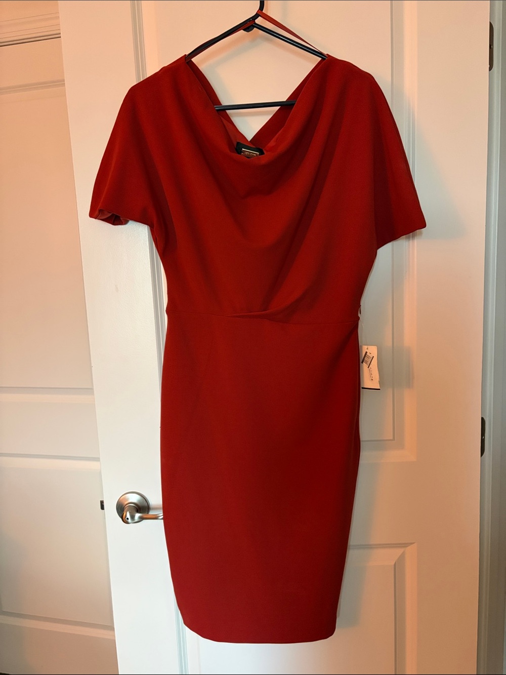 Alexia Admor Burnt Orange Cowl Sheath Midi Dress